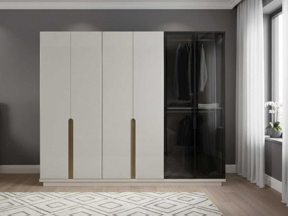 KLEIDERSCHRANK Pedro 2 trg. - Beige, Holzwerkstoff (86/219/56cm)