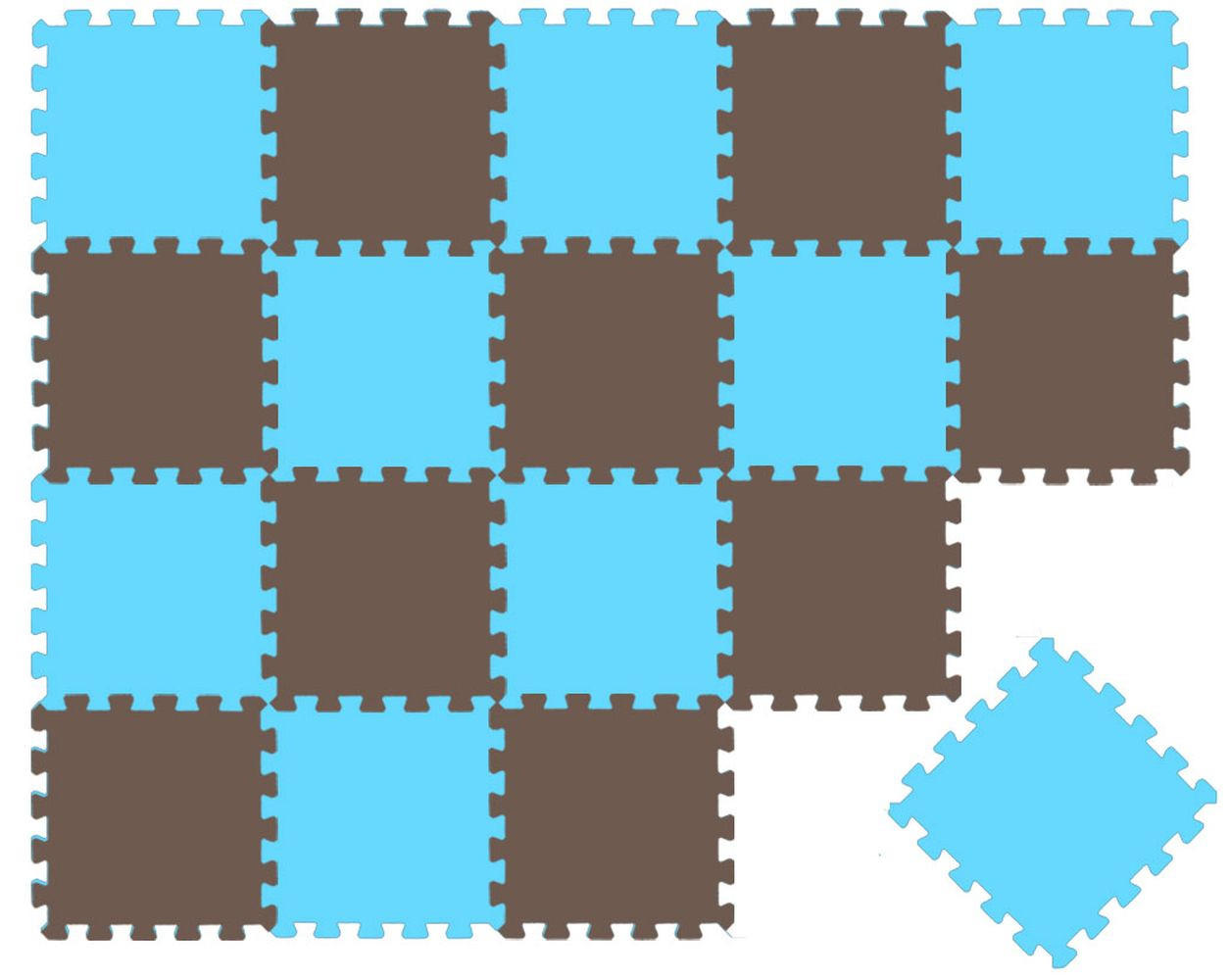 SPIELMATTE ab Null - 180/90/1 cm Puzzlematte Blau - Multicolor, Kunststoff (30/30cm) - Littletom