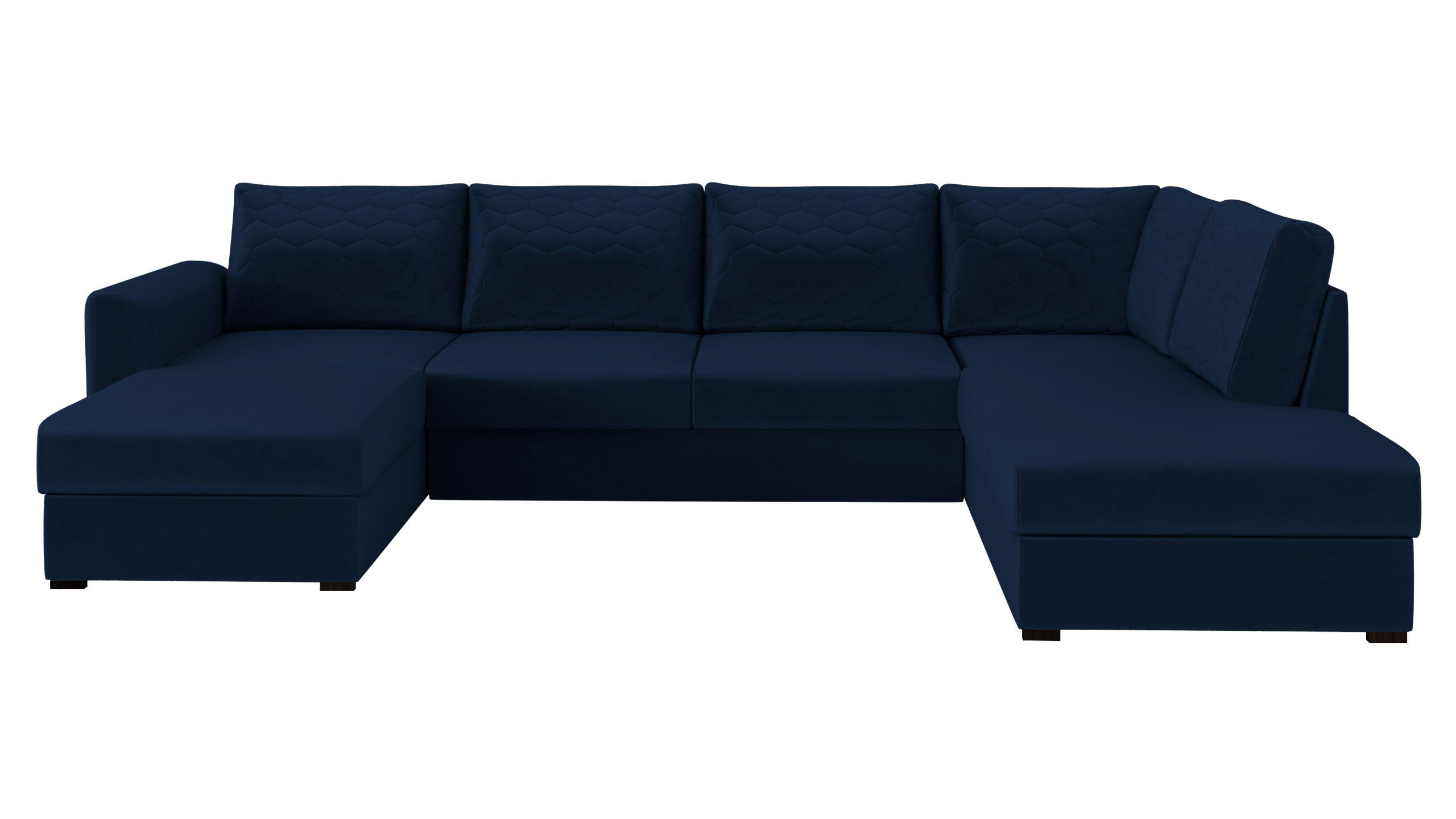 WOHNLANDSCHAFT Wilma Premium, Seite: Rechts - Schwarz/Dunkelblau, Holz/Textil (305/85/188cm) - MIRJAN24