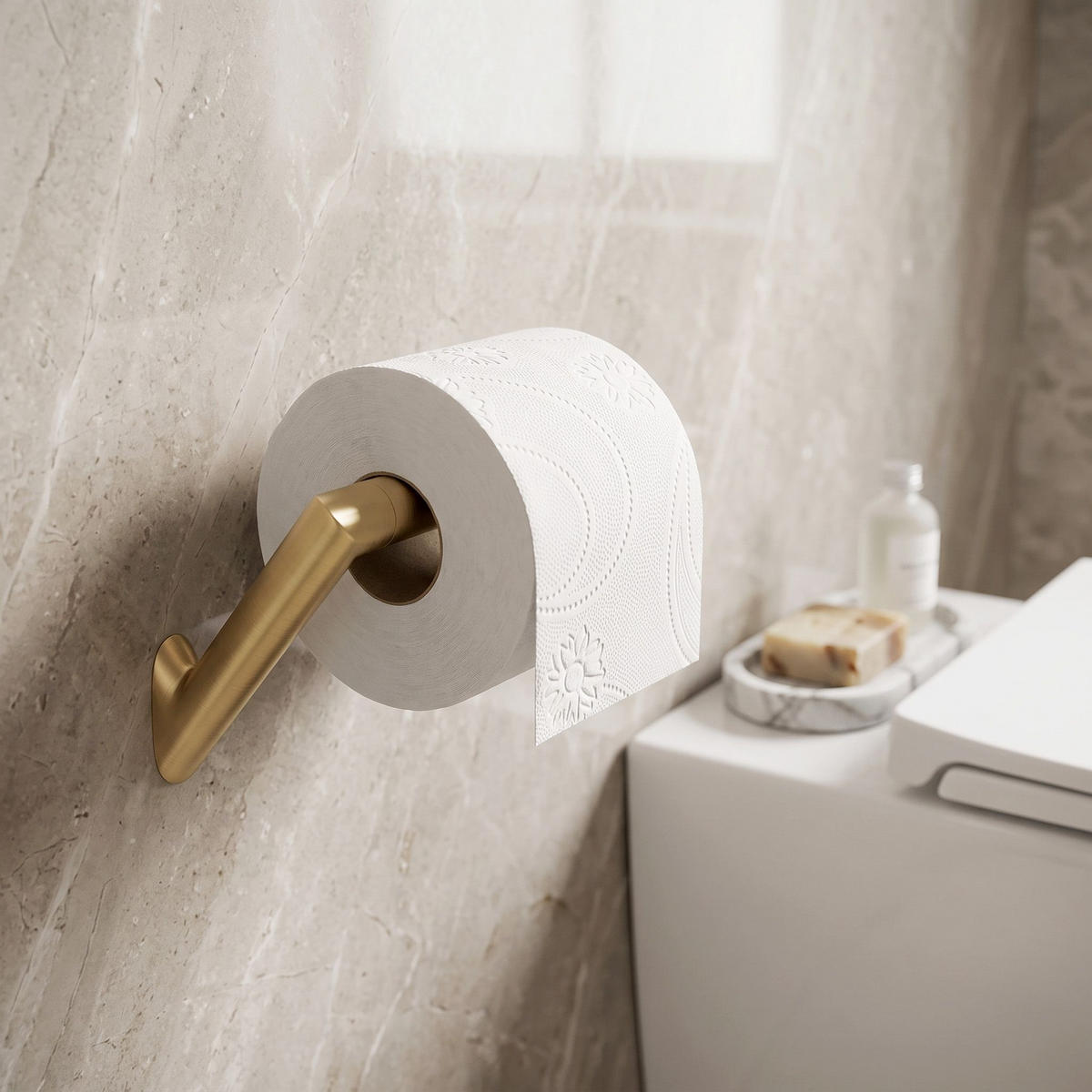 HALTER Für Toilettenpapier Rea Will Brush Gold - Goldfarben, Metall (14.5/8.5/8cm) - REA
