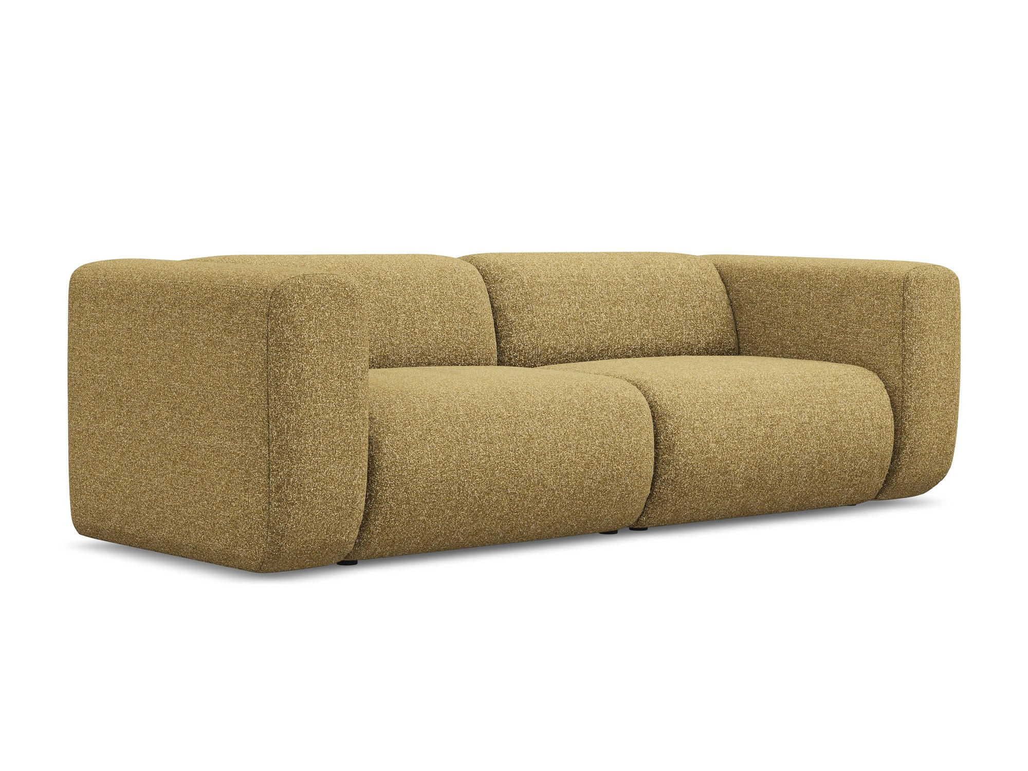 3-SITZER SOFA Strukturstoff Stoff Gelb - Currygelb/Gelb, Kunststoff/Textil (228/70/89cm) - Makamii