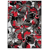 TEPPICH MAYA Rot Floral Blumen 200/300 cm - Rot, Textil (200/300cm) - Tapiso