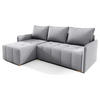 ECKSOFA GREND, L-Form mit Schlaffunktion und Bettkasten, Grau, links, Veloursstoff - Grau, Textil (210/140cm) - Sepro Meble