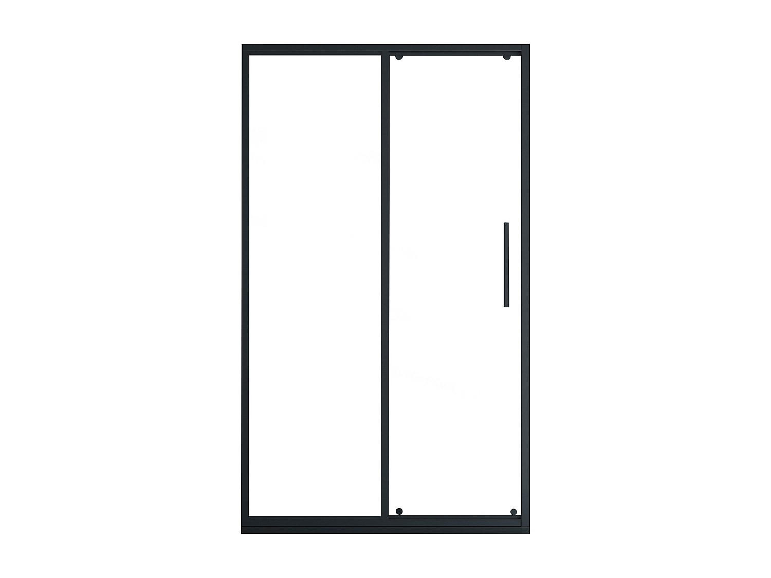 Vente-Unique Duschtür Schwarz 140x195 cm