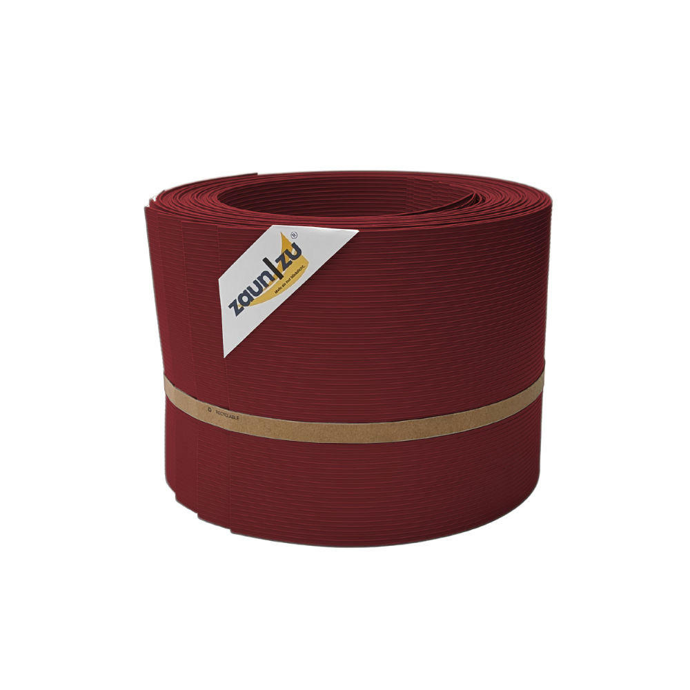 SICHTSCHUTZSTREIFEN Rille 10x Einzelstreifen 2,55m Sichtschutz Bordeauxrot, 10 x 2,55m - Bordeaux, Kunststoff (2550/19cm) - ZAUN|ZU