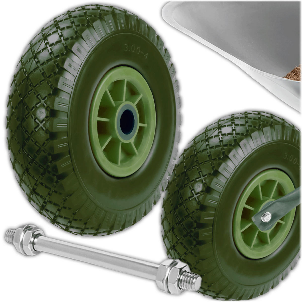 SCHUBKARRENRAD 2er Set Schwarz - Schwarz Hochglanz, Kunststoff (39/39/9.5cm) - KRUMAD