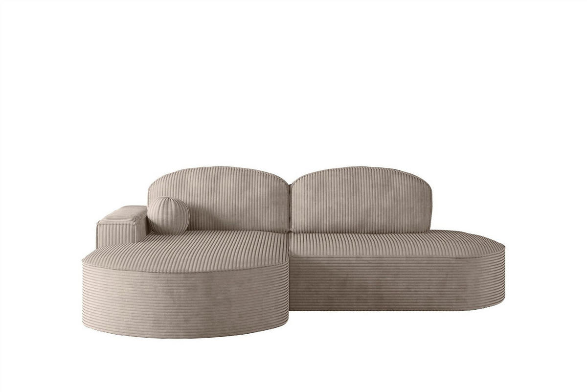 ECKSOFA Girona Mit Schlaffunktion - Braun, Holzwerkstoff/Textil (278/179cm) - Fun Möbel