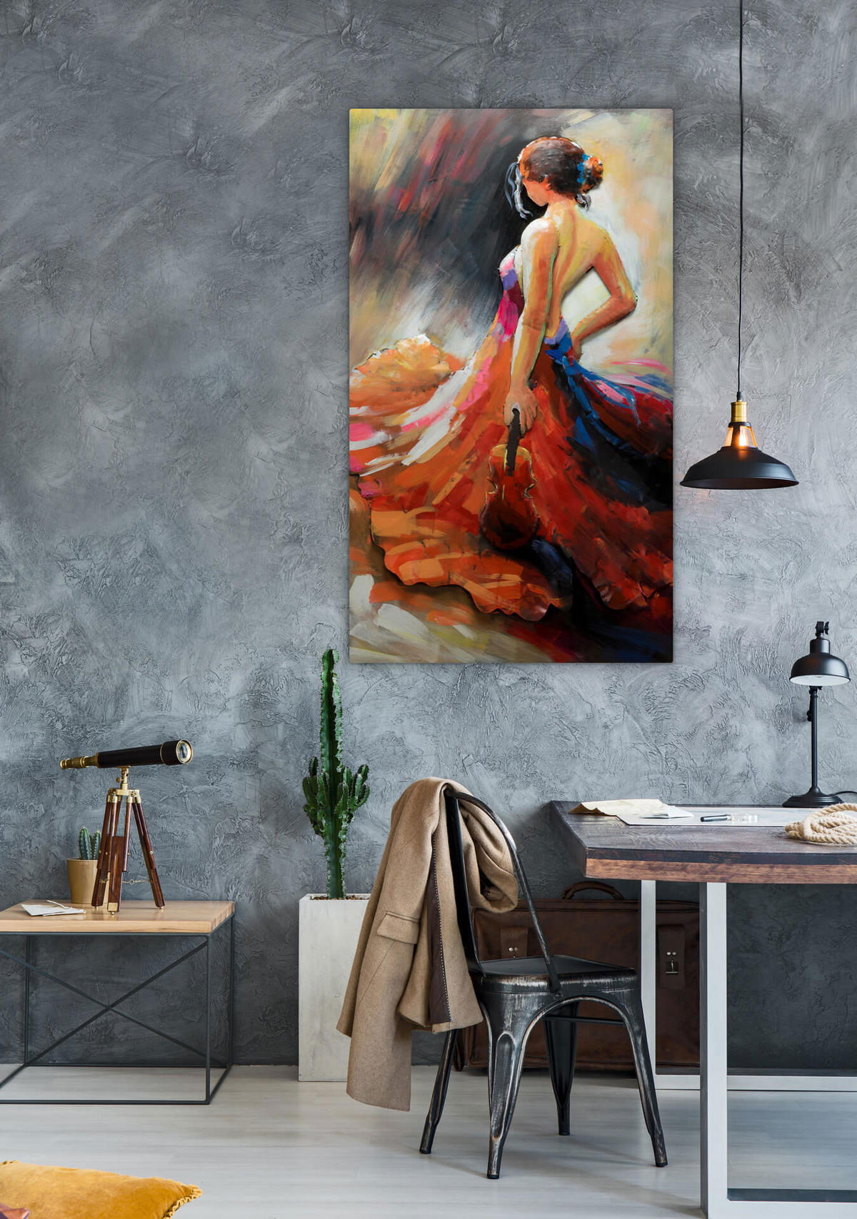METALLBILD Bunt 66/114 cm - Rot/Multicolor, Metall (6/114cm) - KUNSTLOFT