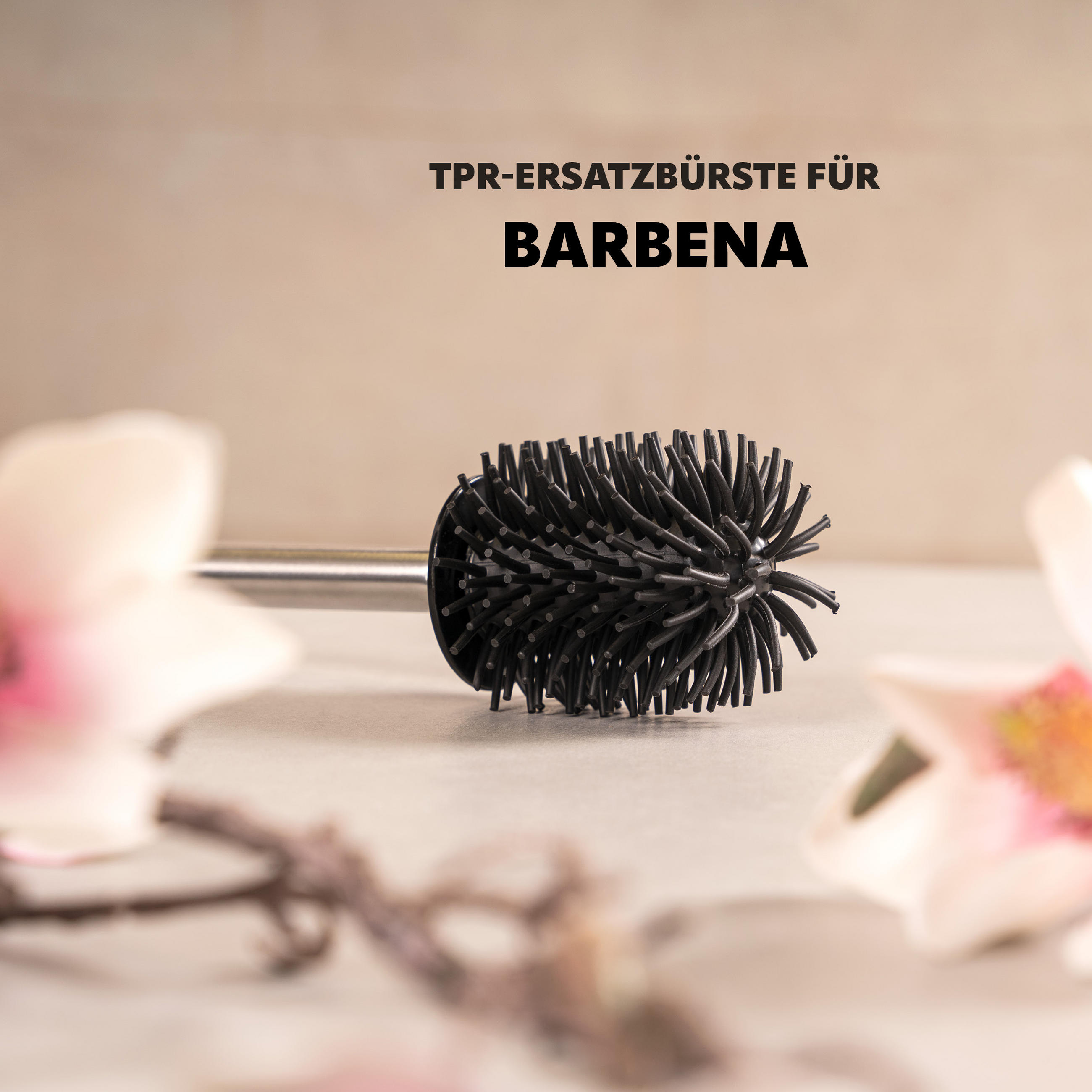 ERSATZ-BÜRSTENKOPF BARBENA, schwarz, TPR-Kunststoff - Schwarz, Kunststoff (6.5/8cm) - bremermann
