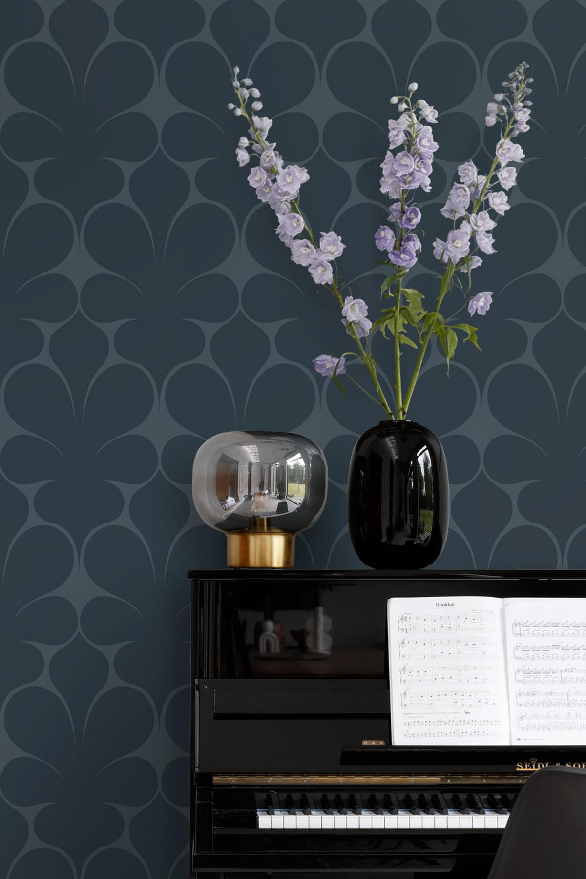 TAPETE Ornamente 50 x 900 cm - Blau, Papier (50/900cm) - Origin Wallcoverings