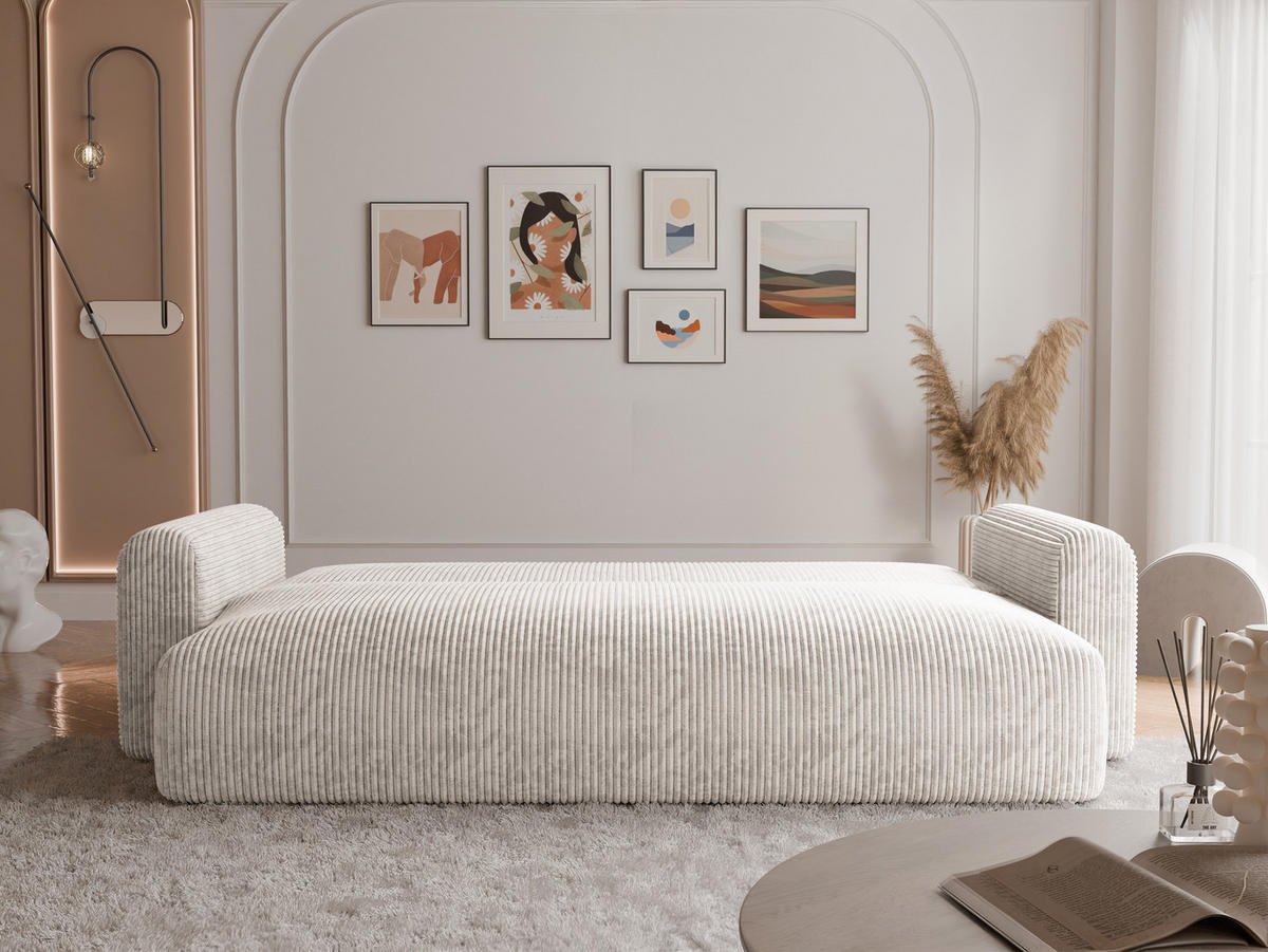 SCHLAFSOFA JOBO mit Bettkasten Creme - Creme, Holzwerkstoff/Kunststoff (230/85/90cm) - Idohome