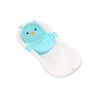 BABYBADENETZ Pinguin blau Kunststoff-Clips, Badewannennetz, schnell trocknend, passend 84–100 cm - Blau, Textil (28/28cm) - Lorelli