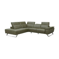ECKSOFA Predator Echtleder Olivgrün - Olivgrün, Leder/Metall (230/270cm)