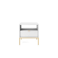 NACHTTISCH Font 54x56x39 cm - Modern Nachtschrank zum Schlafzimmer - EIN praktischer Commode aus Spanplatten - Weiß - Weiß, Holzwerkstoff (54/56/39cm) - Chilly