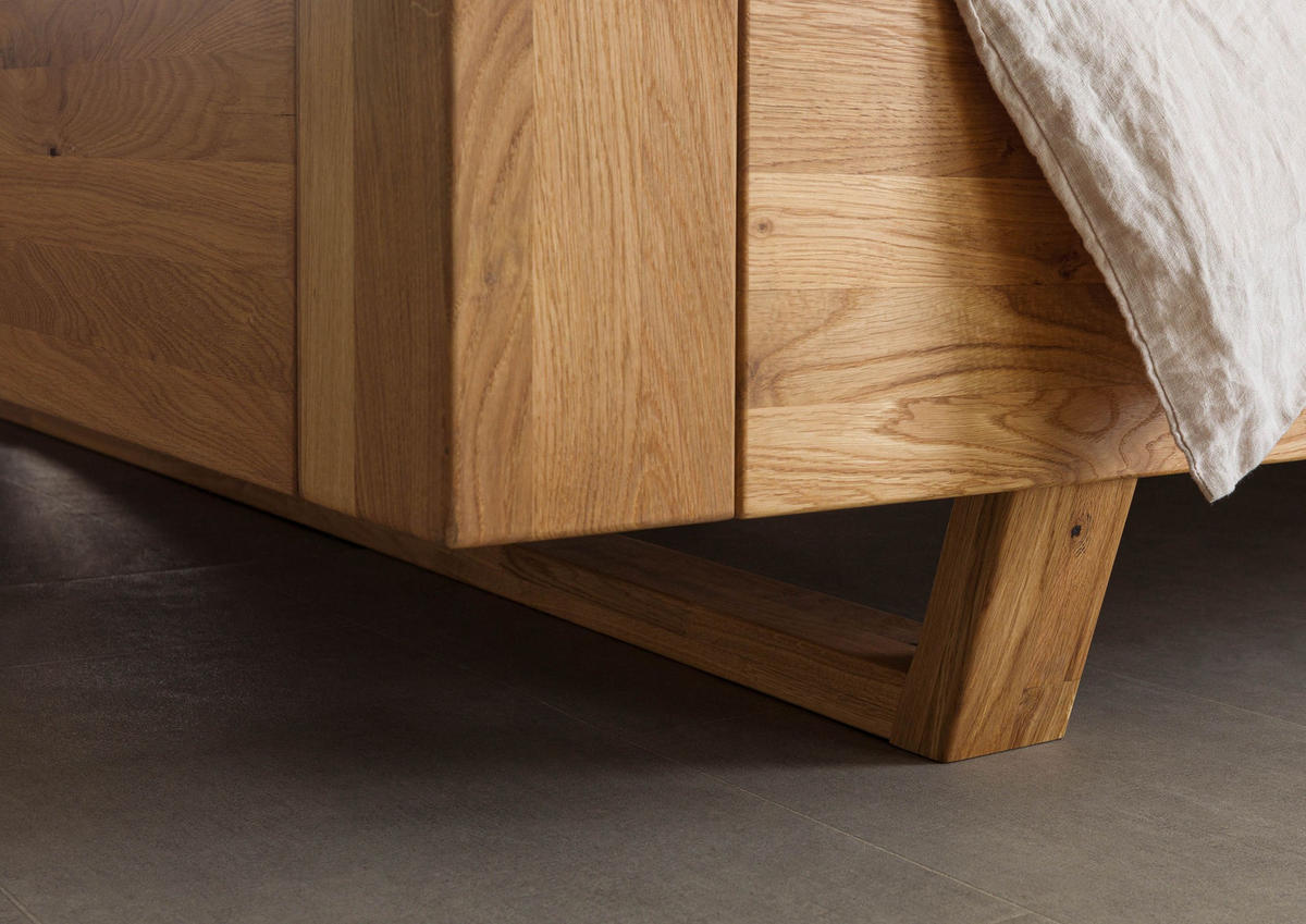 BETT Massivholz Wildeiche 180 x 200 x 86 natur KITZBÜHEL #258 - Naturfarben, Holz (180/200cm) - Massivmoebel24