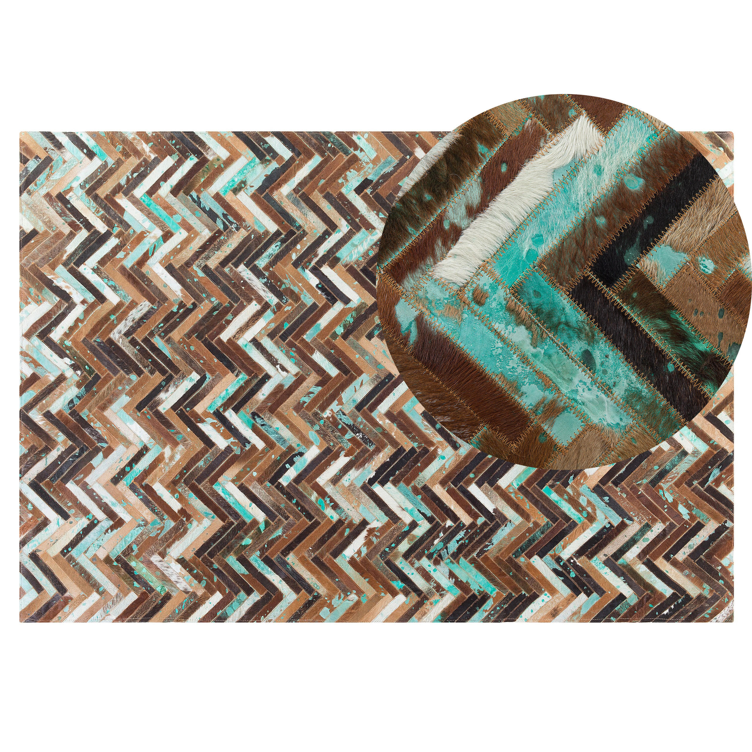 KURZFLOR-TEPPICH Amasya 200/140 cm - Braun, Fell (140/200cm) - Beliani