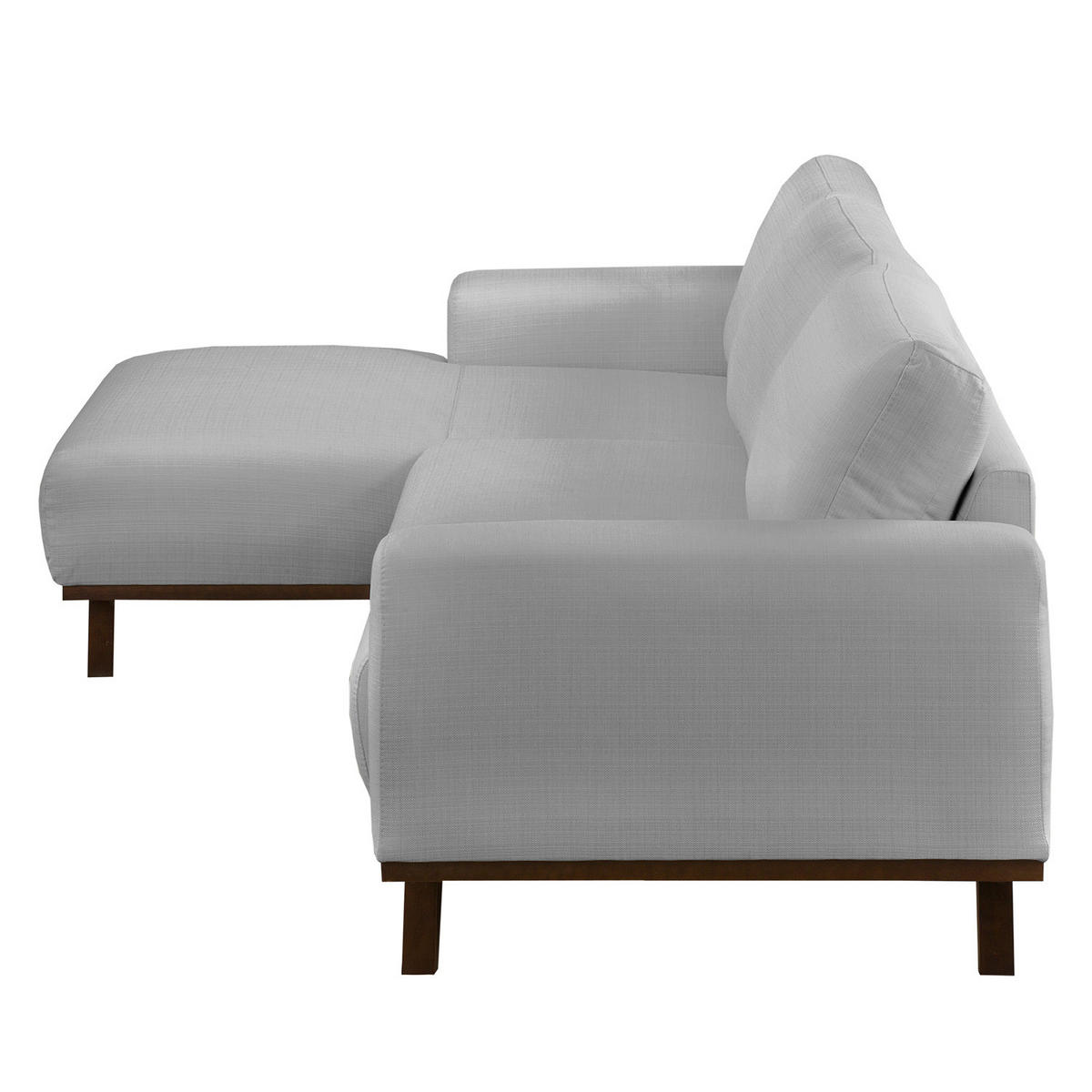 ECKSOFA - Strukturstoff - Hellgrau, Textil (286/152cm) - home24