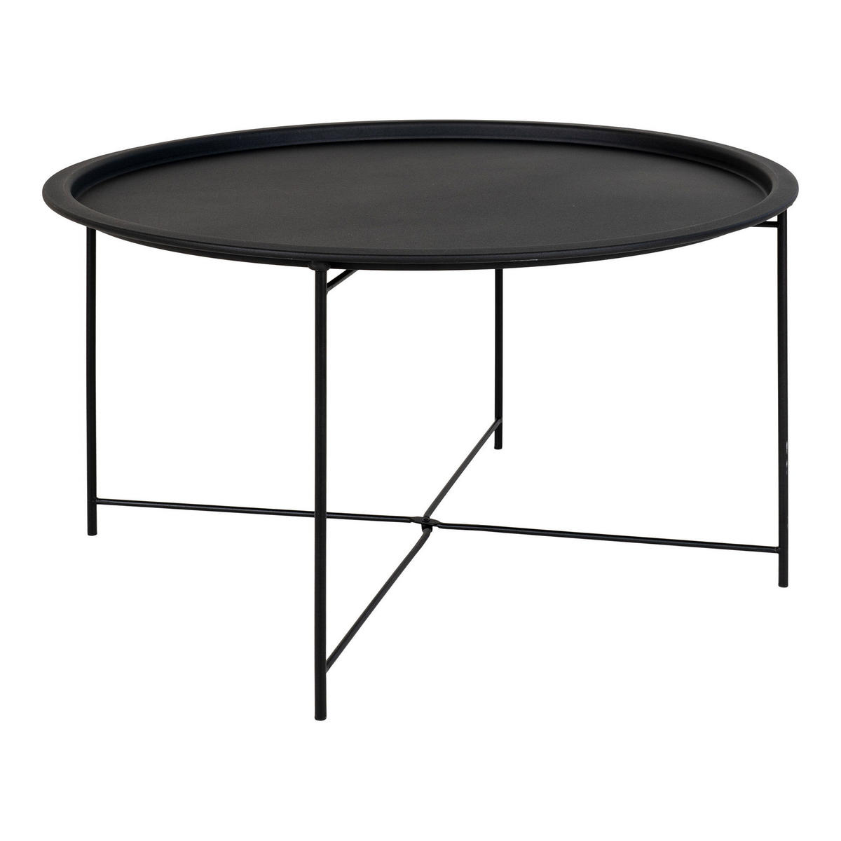 COUCHTISCH Bastia Stahl Schwarz - Schwarz, Metall (75/75/43cm) - tinkaro