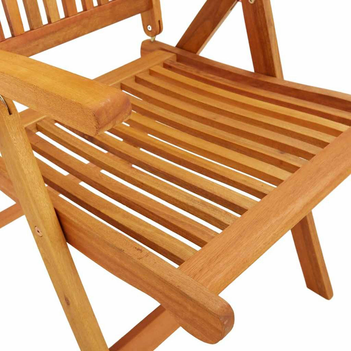 KLAPPBARE Gartenstühle 2er Set Massivholz Eukalyptus - Braun, Holz (58/112/71cm) - vidaXL