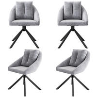 ESSZIMMERSTUHL 4 Stück Drehbar Samt Grau, Ergonomisch - Grau, Textil (65/79/59cm) - FLIEKS