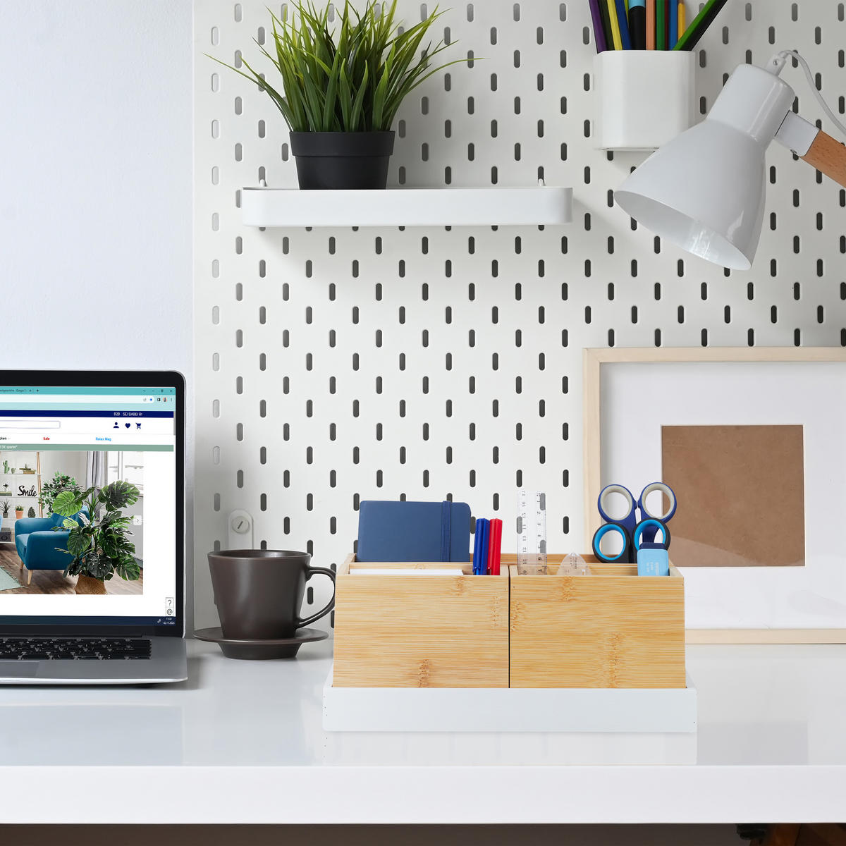 4-TLG.BAMBUSORGANIZER-SET - Multicolor, Holz/Holzwerkstoff (28/11/17.5cm) - Relaxdays