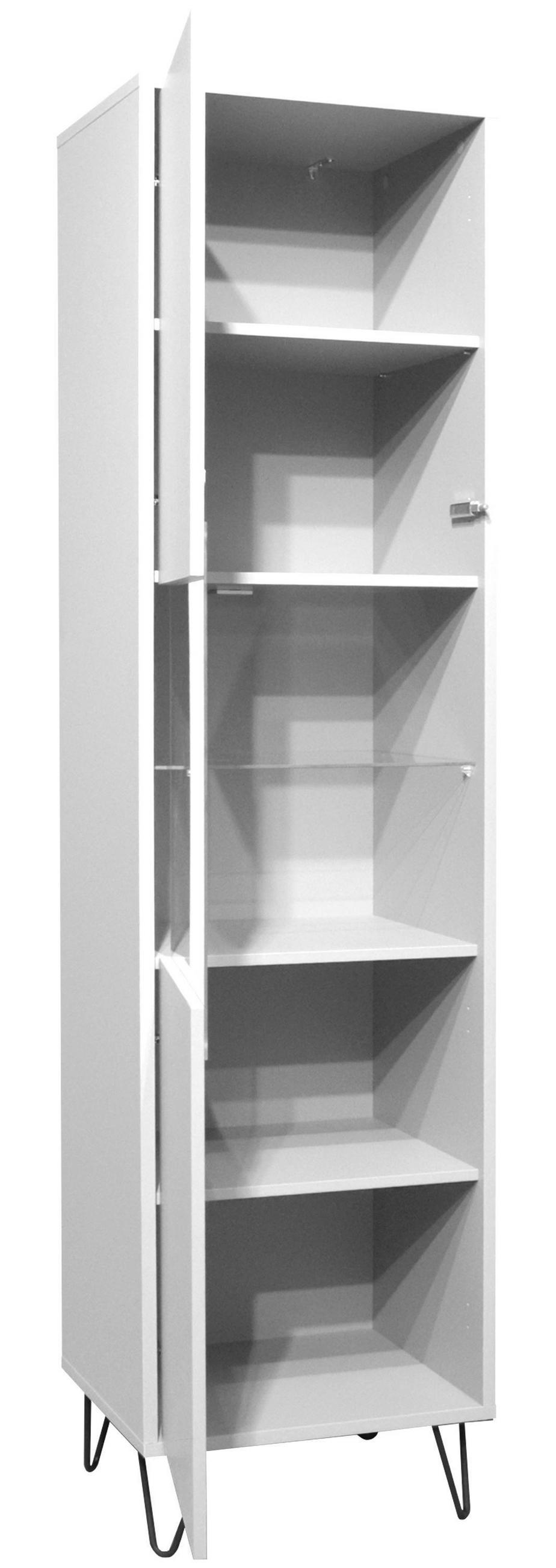 VITRINE Erna 51x45x197 Kreidegrau matt Lack - Hellgrau, Holzwerkstoff (51/197/45cm) - 58aufmkessel