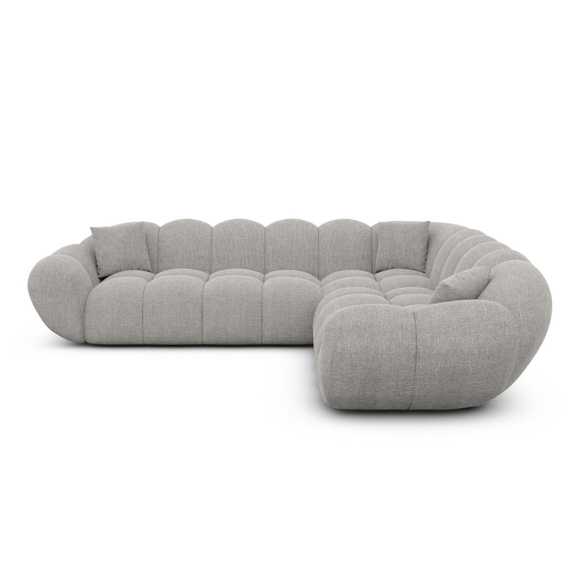 ECKSOFA Liva Hellgrau Strukturstoff - Hellgrau, Textil (258/258cm) - VAROYAL