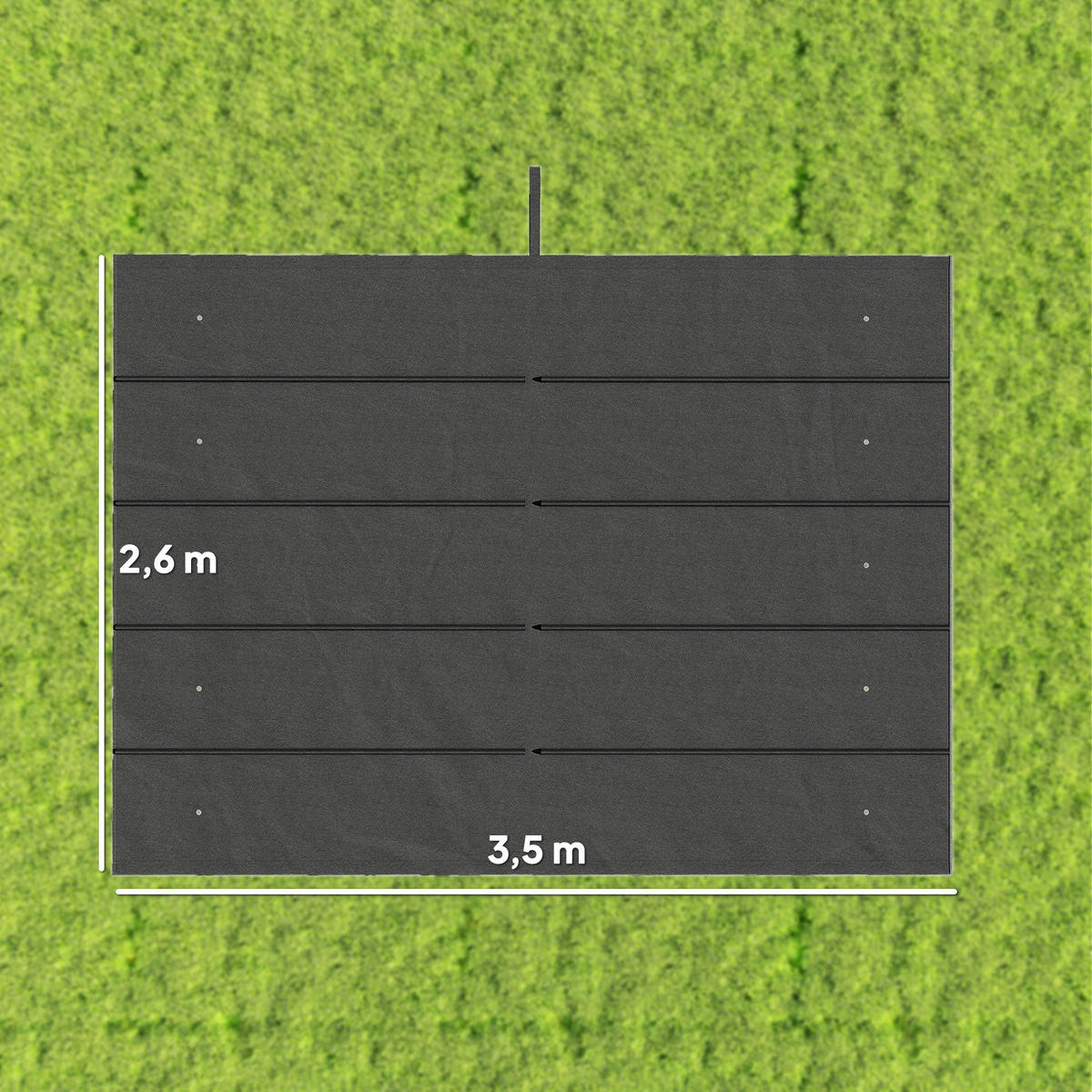 ERSATZPLANE DE-06044 für 4/3 m Pavillon Dunkelgrau - Dunkelgrau, Textil (260/6/350cm) - ComfortXL