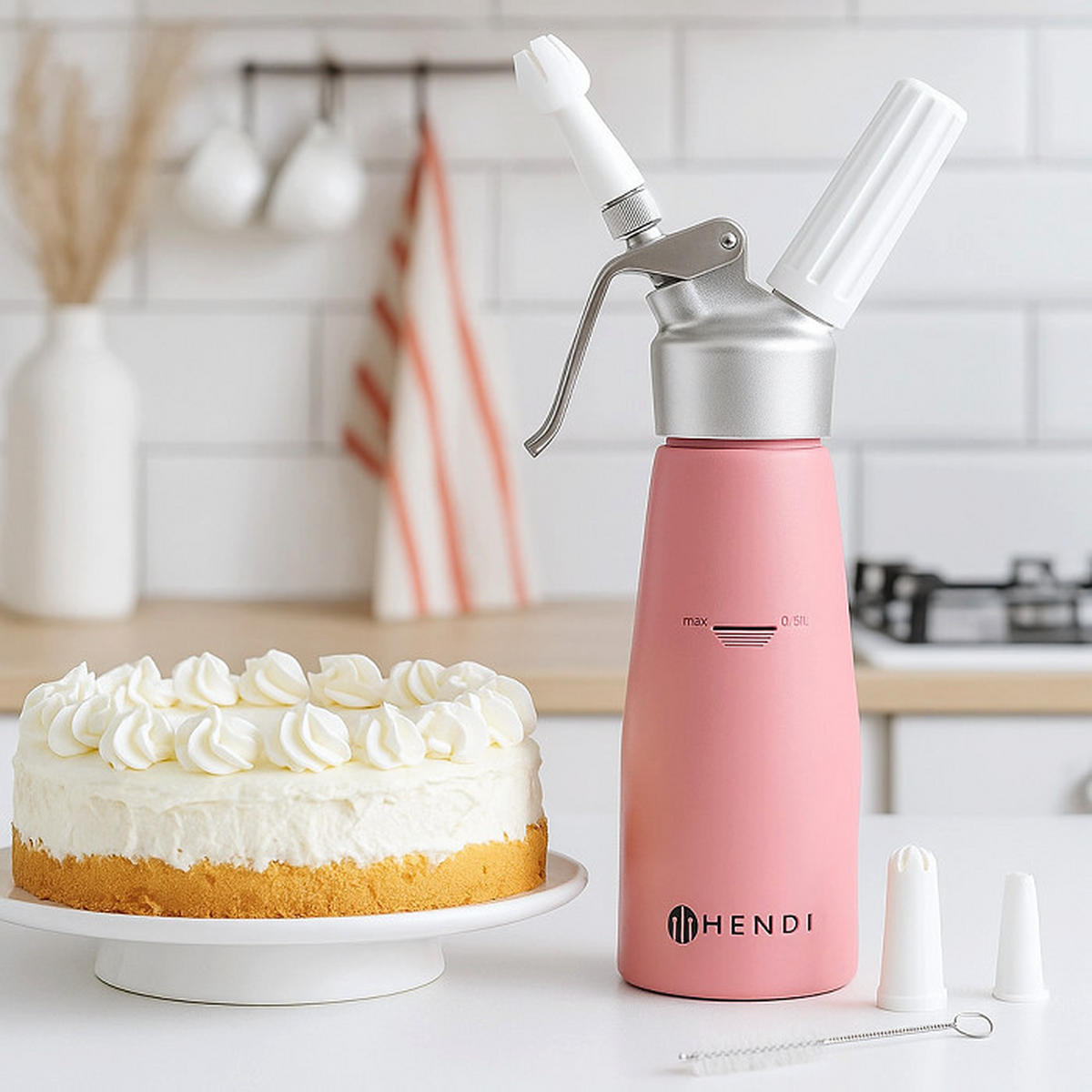 SAHNESPENDER Pastellrosa - 500 ml - Pink, Metall (2/26/1cm) - Hendi