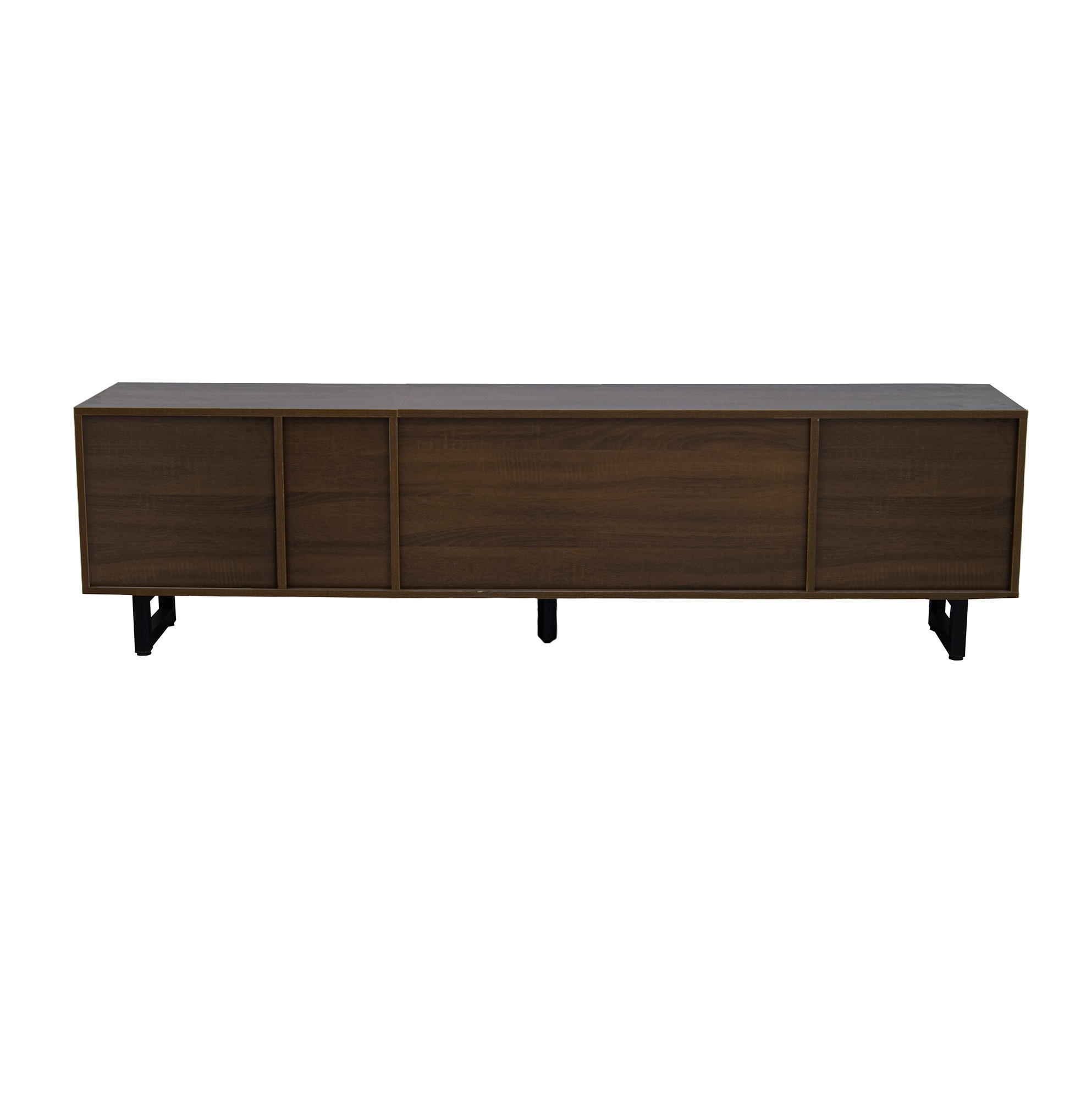 TV-SCHRANK in Schwarz Hochglanz und Natur mit 4 Türen 180/38/50 cm - Schwarz, Holzwerkstoff (180/50/38cm) - Redom