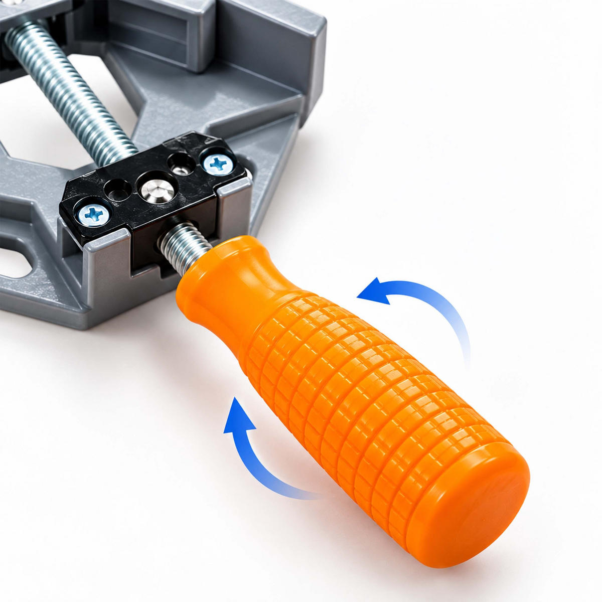 WINKELSPANNER Grau Orange 4er-Set Aluminium 90° - Grau, Kunststoff/Metall (3.8/15.5/27cm) - Relaxdays