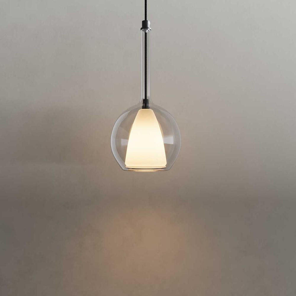 HÄNGELAMPE Belluna 5m Abhängung Klar Ø 14cm - Klar, Glas (14/14/35cm) - s.luce