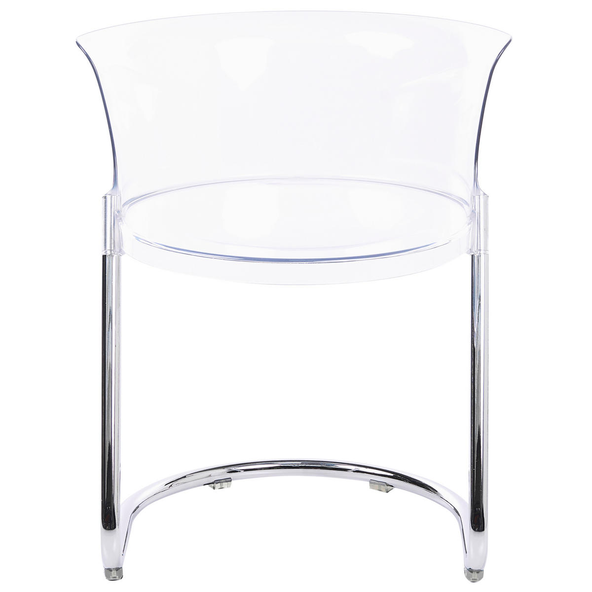 ESSZIMMERSTUHL 2er Set Transparent Oshkosh - Transparent/Silberfarben, Kunststoff (47/63/50cm) - Beliani