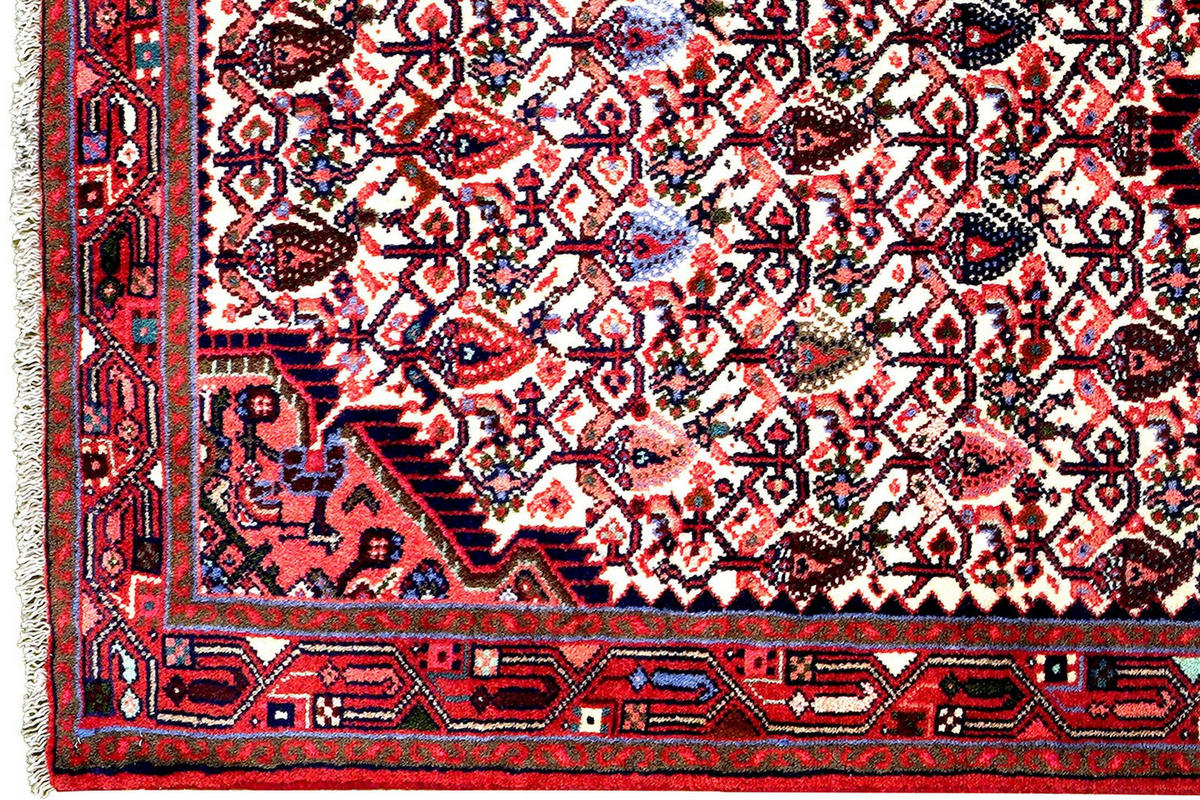 LÄUFER Orient handgeknüpft Assadabad Beige, Rot 196/82 cm Schurwolle - Beige/Rot, Textil (82/196cm) - Looma