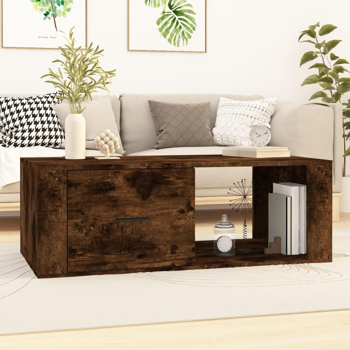 COUCHTISCH Räuchereiche 100x50,5x35 cm Holzwerkstoff - Braun, Holzwerkstoff (100/50.5/35cm) - furnicato