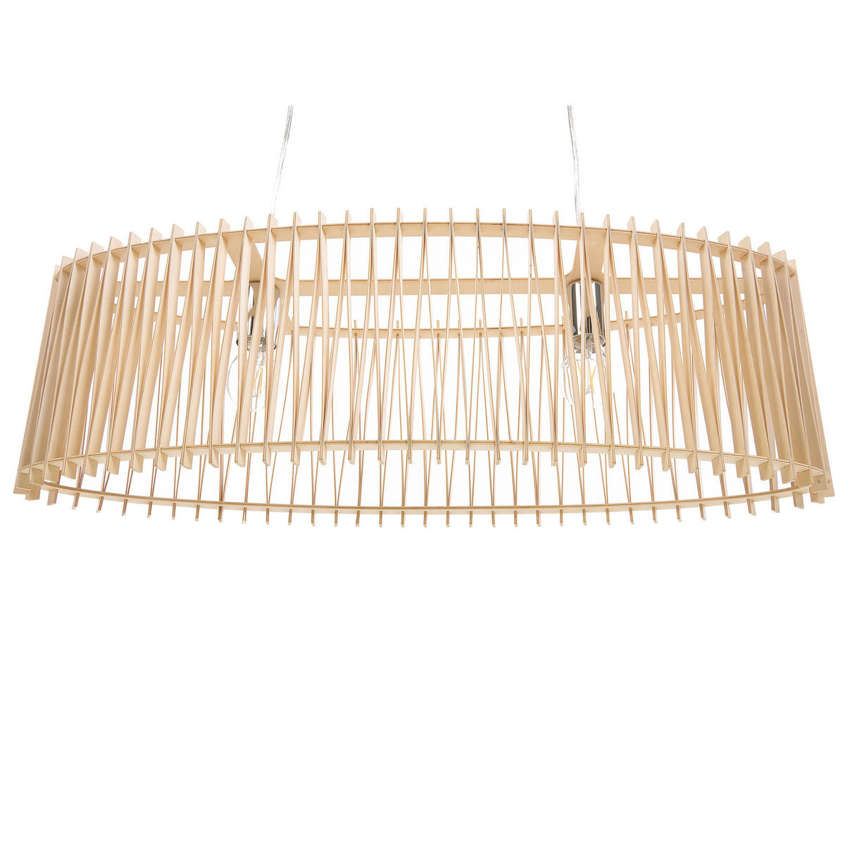 HÄNGELEUCHTE Chari 25/80/124 cm - Hellbraun, Holzwerkstoff (25/80/124cm) - Beliani