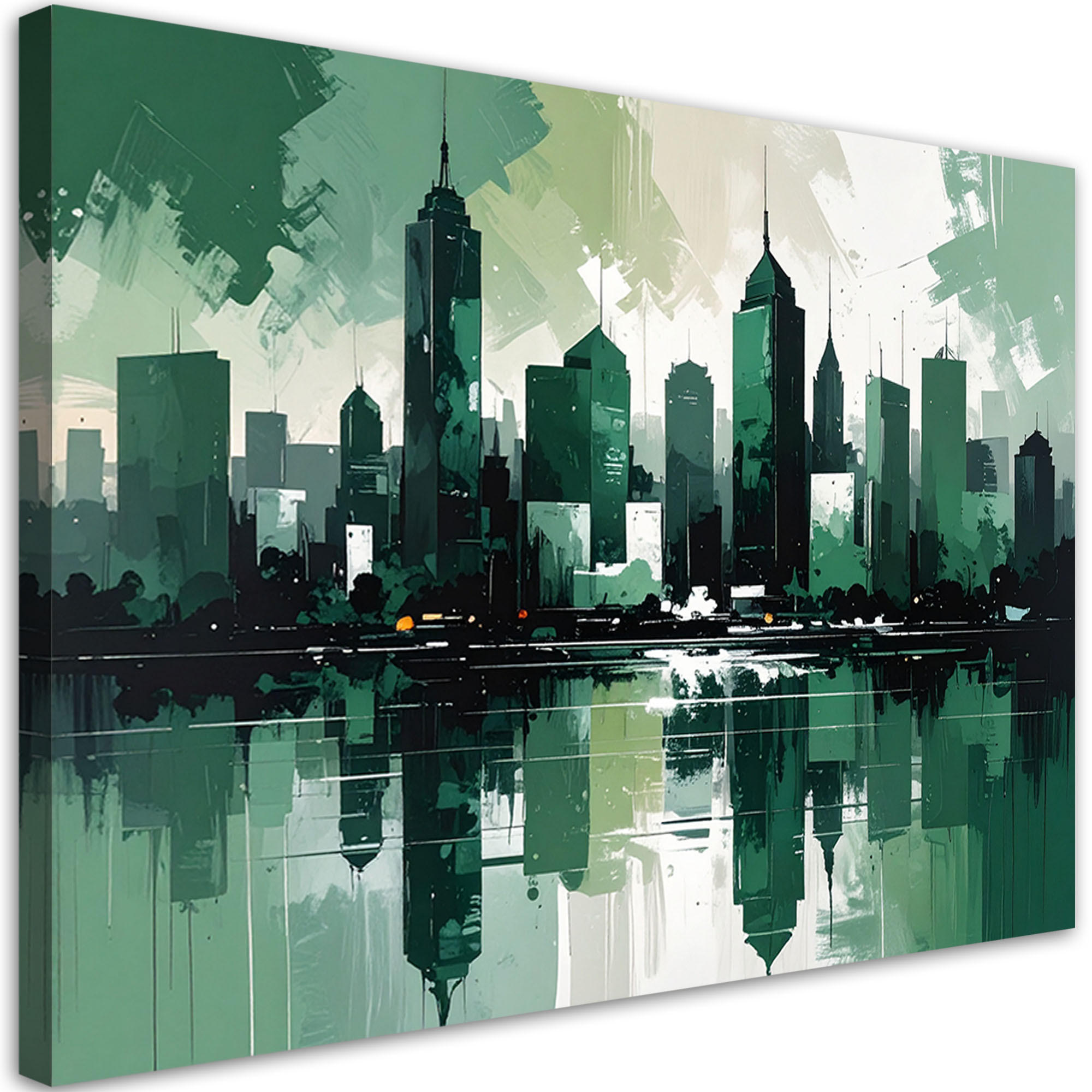 LEINWANDBILD Städte & Architektur 60x40cm - Grün, Textil (60/40cm) - Feeby