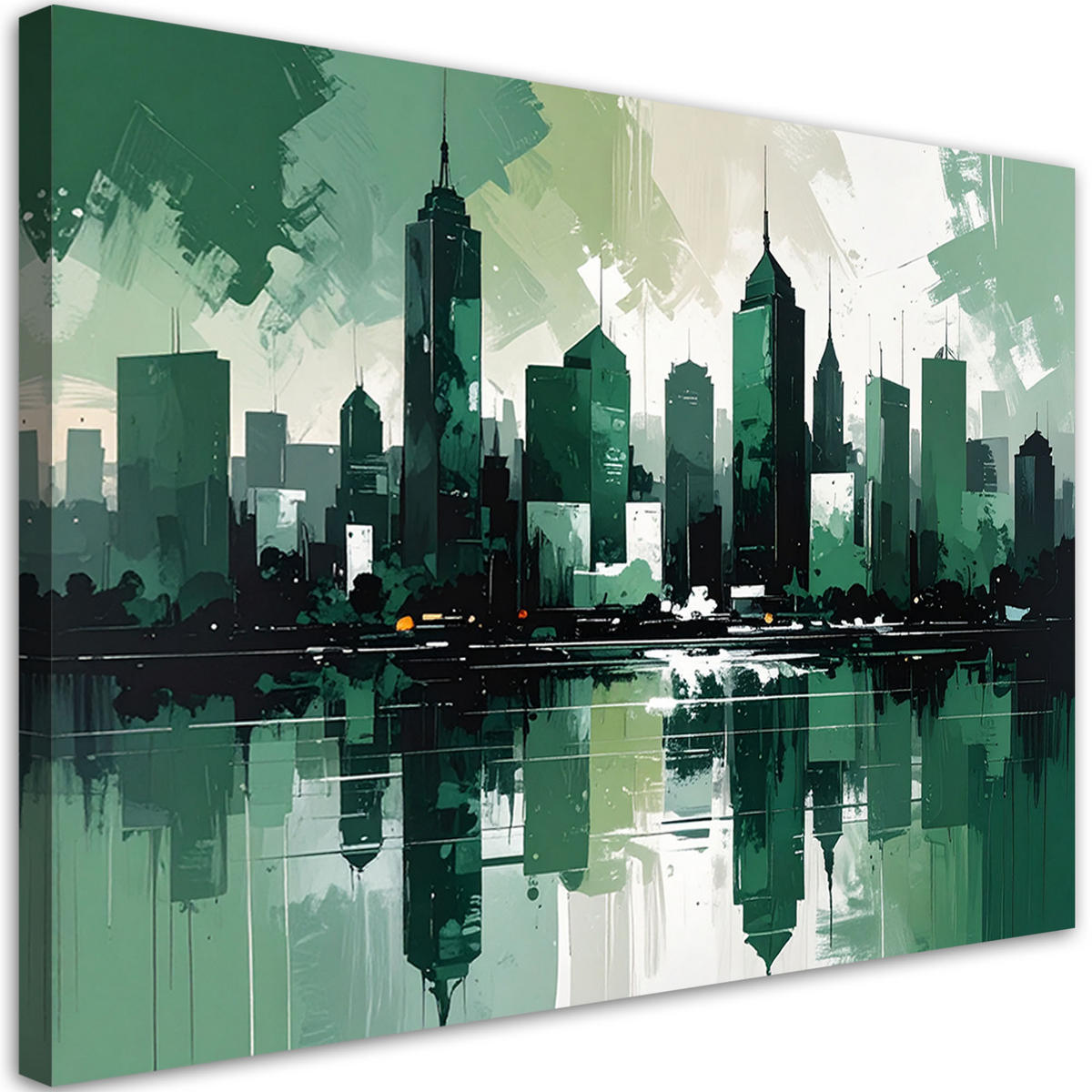 LEINWANDBILD Städte & Architektur 60x40cm - Grün, Textil (60/40cm) - Feeby