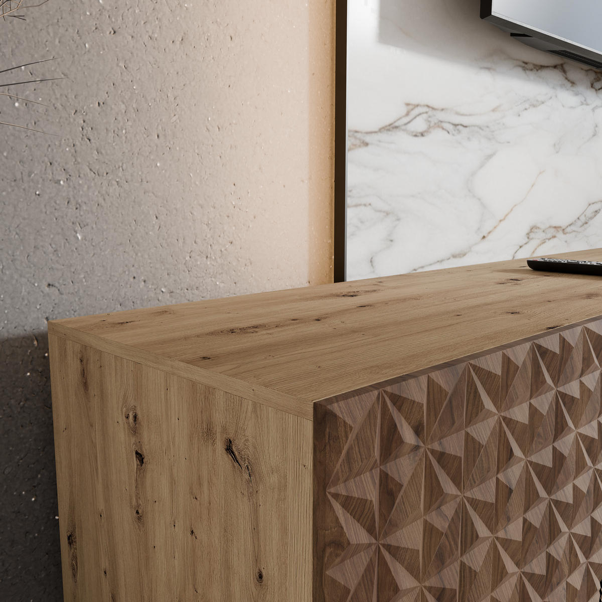 TV-SCHRANK CALI - Wildeiche/Eiche Artisan, Holzwerkstoff (300/41/40cm) - Meblini