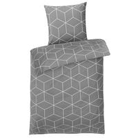 BETTWÄSCHE-RENFORCE 135x200 Grau Muster, Bettbezug aus 100% Baumwolle - Grau, Textil (135/200cm) - Carpe Sonno