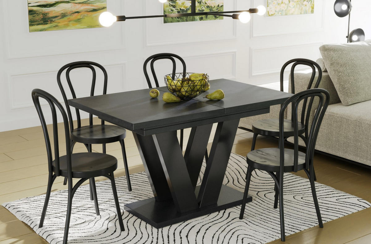 ESSTISCH Lara ausziehbar bis 210 cm - Graphitfarben, Holzwerkstoff (130/80/80cm) - Endo-Moebel