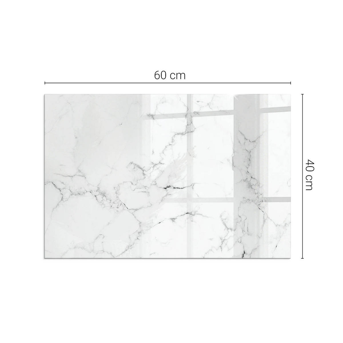 GLASPLATTE für Kamin 60x40 cm - Weiß, Glas (60/40/0.4cm) - TULUP