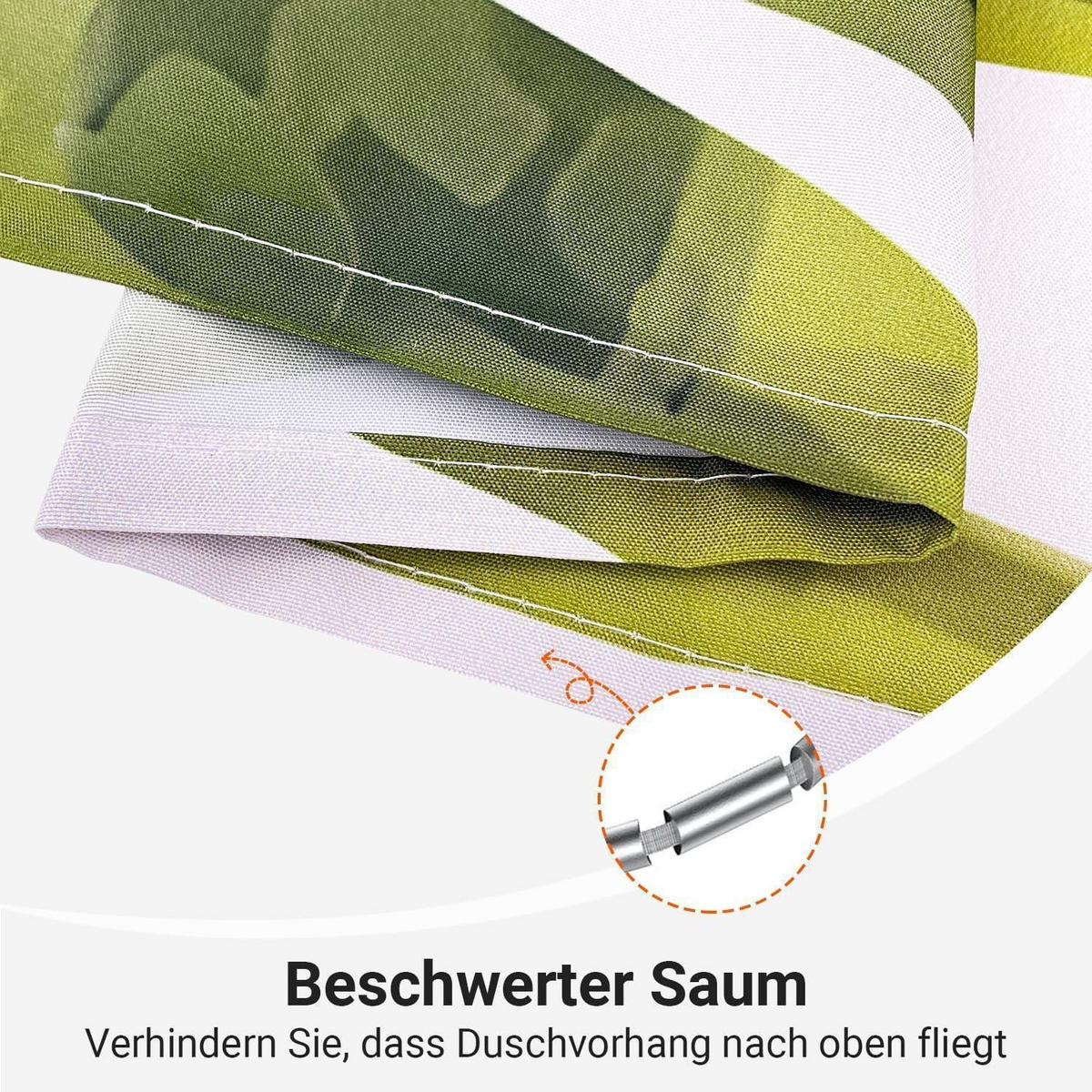 DUSCHVORHANG Blätter Linie 180 x 170 cm Wasserabweisend Antischimmel Waschbar Polyester - Multicolor, Textil (180/170cm)