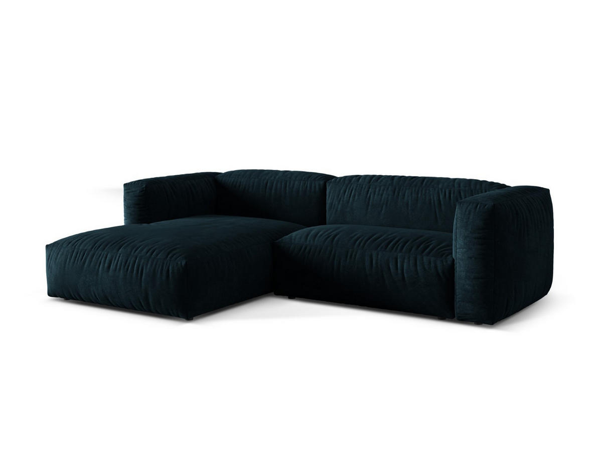 ECKSOFA modular links Martina aus Samt dunkel petrol 2 Sitzplätze - Petrol, Textil (176/283cm) - Micadoni