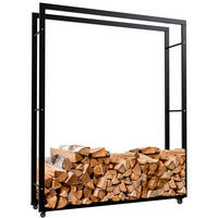 KAMINHOLZREGAL 125/25/150 cm Metall schwarz - Schwarz, Metall (125/150/25cm) - CLP