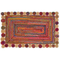 TEPPICH Baumwolle Bunt Jute (200 x 290 x 1 cm) - Multicolor, Naturmaterialien (200/290cm) - DKD Home Decor