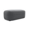 POUF Samt Stoff Grau - Dunkelgrau/Schwarz, Kunststoff/Textil (92/40/48cm) - Makamii