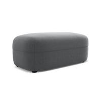 POUF Samt Stoff Grau - Dunkelgrau/Schwarz, Kunststoff/Textil (92/40/48cm) - Makamii