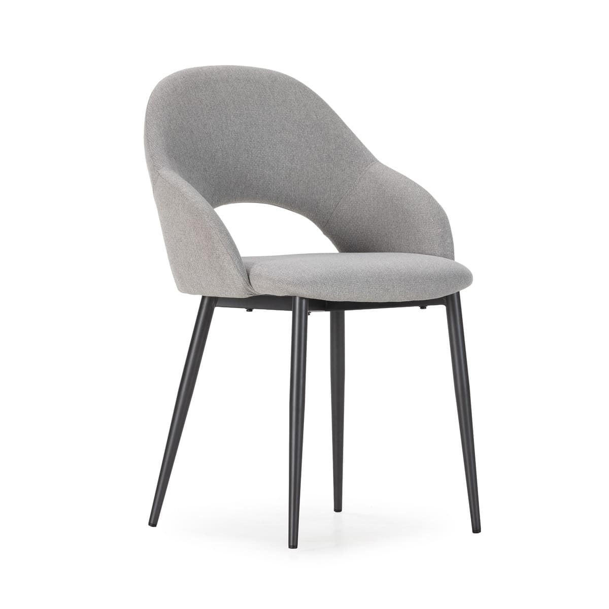 STÜHLE 2er-Set mit Stoffbezug und Metallfüßen 57/84/54 cm - Grau, Textil (57/84/54cm) - Calicosy