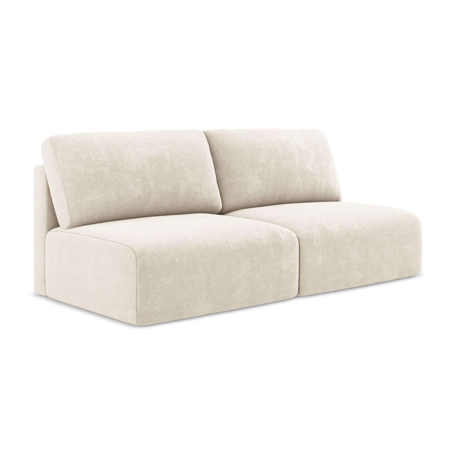3-SITZER SOFA mit Schlaffunktion Chenille Stoff Beige - Beige/Creme, Kunststoff/Textil (216/79/102cm) - LaMiaSofa